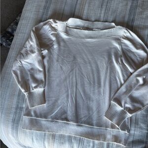 LOFT Cream Cowl Neck Sweatshirt